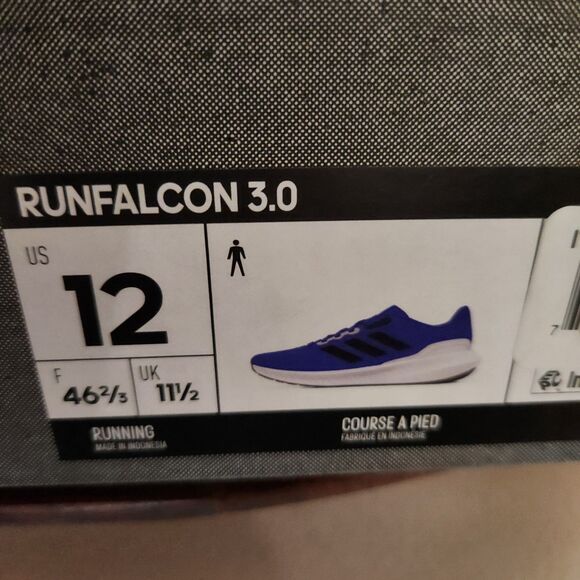 Adidas RunFalcon 3.0 Men’s Running Shoes – Size 12 Blue | New in Box - Picture 6 of 9